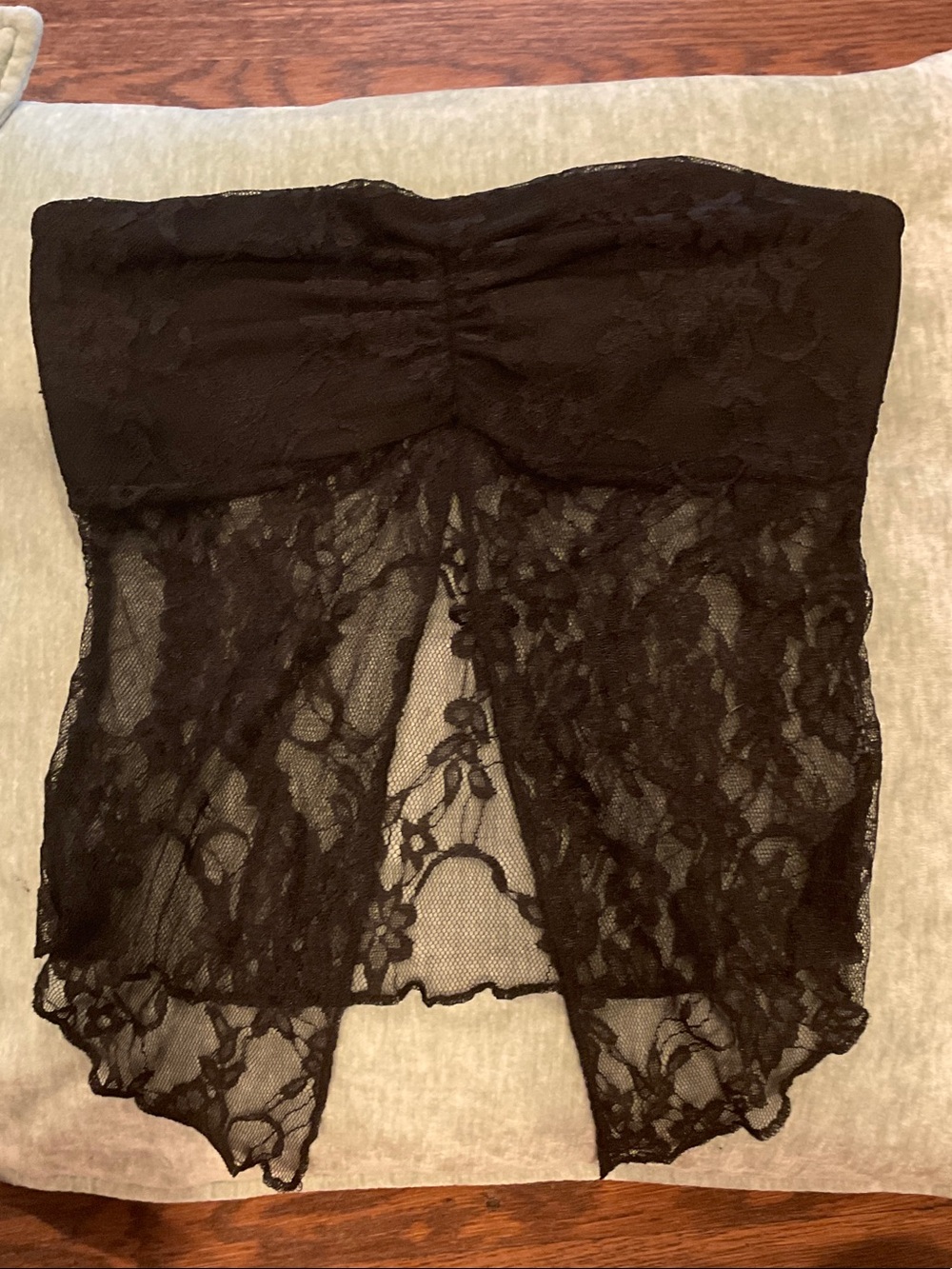 Edikted Black Strapless Lace Bandeau Bustier